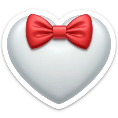 heart with a bow, white sticker