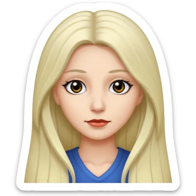 hair long normal hair with black eyes, and white skin sticker