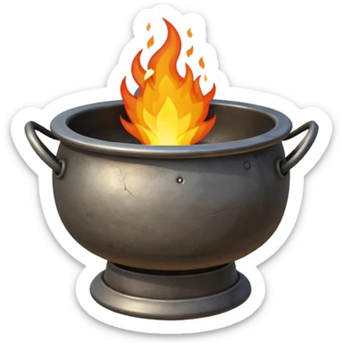 can you make a really medieval looking spiritual metal fire basin with a big fire coming out of the top sticker