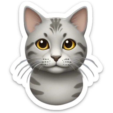 a round-faced cat with a grey beehive and no pattern all over sticker