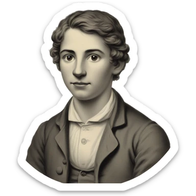 young man worker 19th century sticker