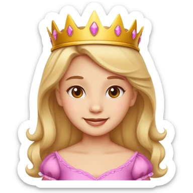 Generate a cute princess girl emoji sticker