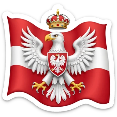 Polish flag with eagle sticker