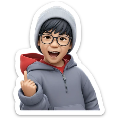 boy with hat and glasses sticker