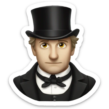 Rodion Raskolnikov from "Crime and Punishment" in a top hat sticker
