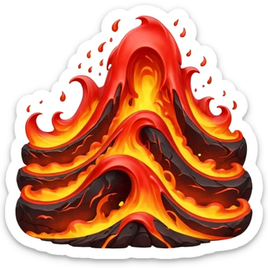 red lava wave sticker