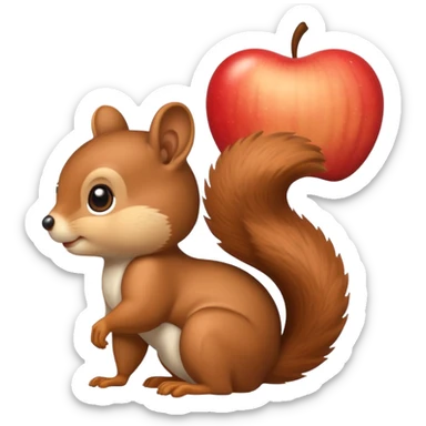 Add a thought bubble above the squirrel's head to make it look like it is thinking, in Apple emoji style, with no background. sticker