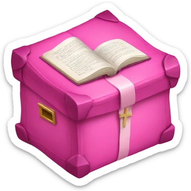 pink Bible with pink box sticker