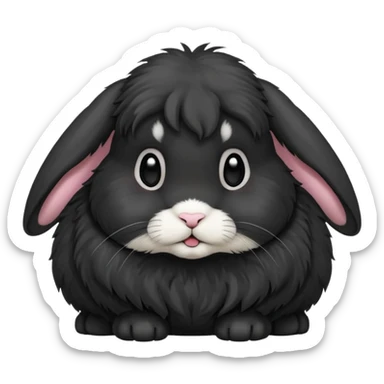 Black rabbit mini lop with how sticker