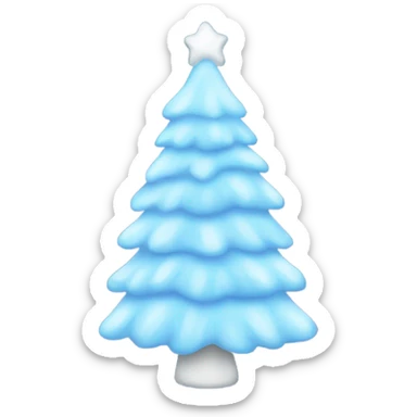 Light blue Christmas tree covered in snow sticker