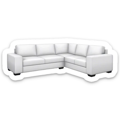 white sectional couch sticker