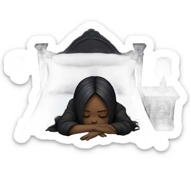 Goth girl sleeping on the bed  sticker