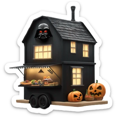 Realistic Darth Vader’s haunted dream house built food truck  sticker