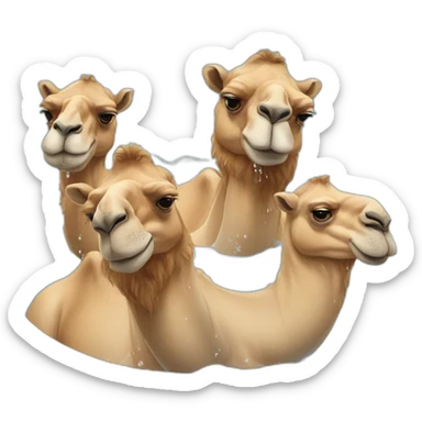 Camels in jacuzzi sticker