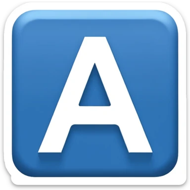 The image is a blue icon with the letter "A" in the center. The letter is in a bold, sans-serif font and is slightly tilted to the right. Below the letter, there is a smaller text that reads "10.9". The background is white and the icon is simple and minimalistic. sticker