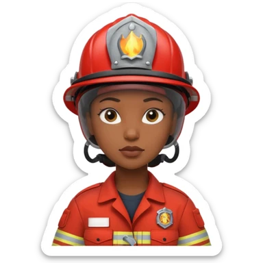 black women Firefighter wearing helmets sticker