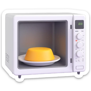 microwave with kitchen utensils sticker