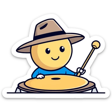 Cymbal on top of a man's hat (Clukr from sprunki) sticker