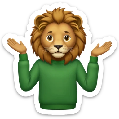 lion wearing green jumper sticker