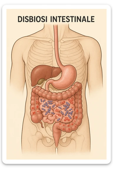 disbiosi intestinale vista anatomicamente sticker