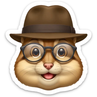 chipmunk with glasses and fedora sticker