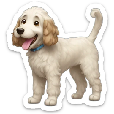 happy doodle dog sticker