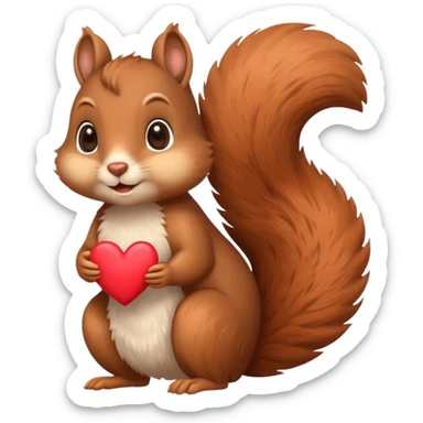 A cute squirrel with heart eyes sticker