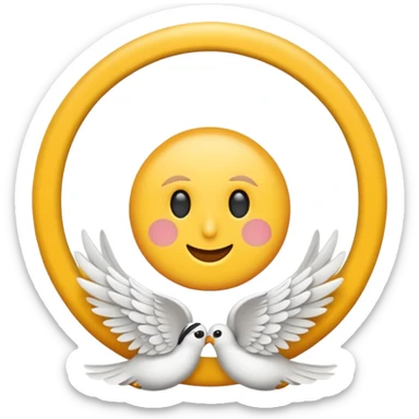 Quiero un emoji de la paz con una paloma blanca y un círculo sticker
