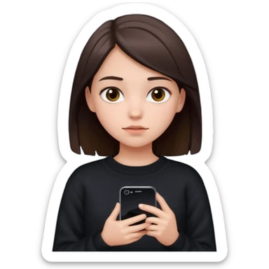 dramatic teenager holding a phone sticker