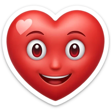 Heart with a face sticker
