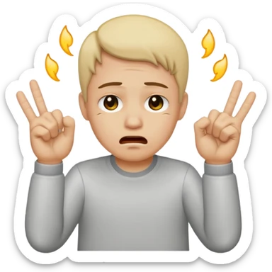 double middle finger crying and sobbing sticker