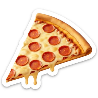 slice of pizza, classic style, gooey cheese, pepperoni, appetizing, simple background sticker