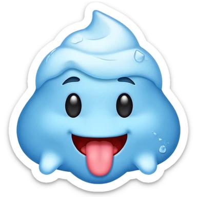 a cold emoji with its toung out sticker