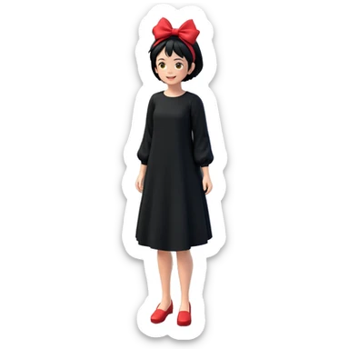 kiki smiling in black dress sticker