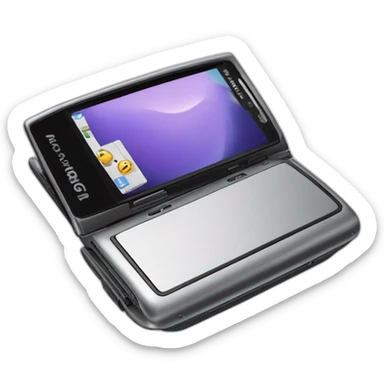 Fold out Motorola Razr V3 mobile device with the iconic clamshell design sticker