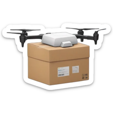 Delivery drone with a delivery box sticker