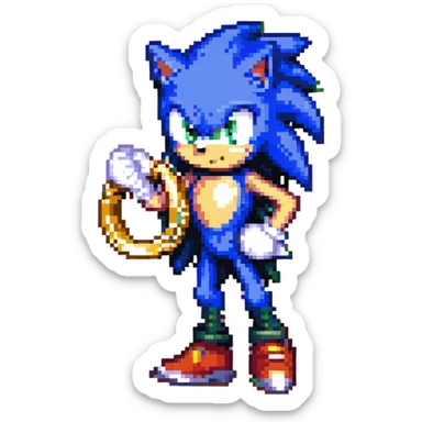 Sonic with golden ring sticker