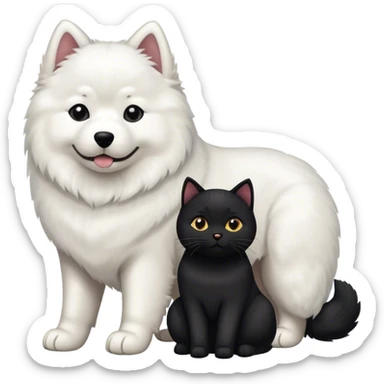 
Samoyed and black British cat sticker