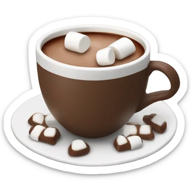 Hot chocolate with marshmallows Christmas themed  sticker