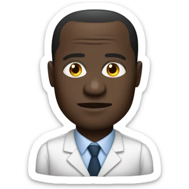generate me alassane Dramane Ouattara emoji who works on his computer and very concentrated sticker