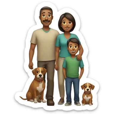 Mother father two sons and one dog sticker