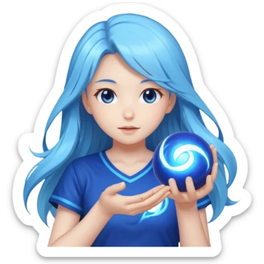 anime girl with power and magic sticker