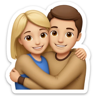 Two people hugging sticker