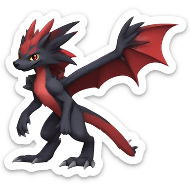 Anthro Cute cool black red nargacuga sergal animal hybrid Fakemon full body sticker