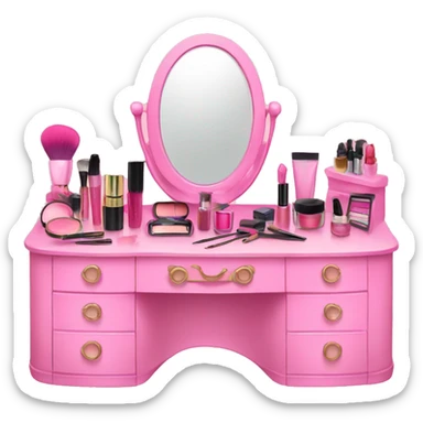 Pink makeup dresser  sticker
