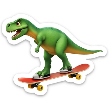 Dinosaur on skateboard sticker