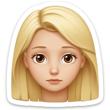 blonde girl with a lazy eye sticker