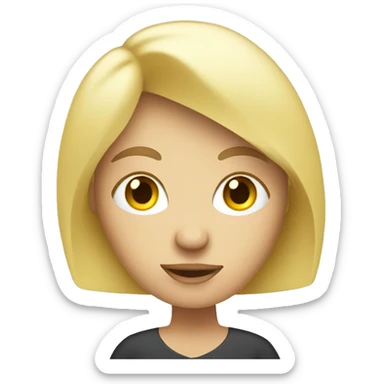 blonde cartoon woman with word bubble sticker