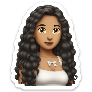Latina long hair bow crop top girl sticker