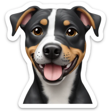 Pitbull Australian cattle dog mix with black fur who is really excited you came home sticker